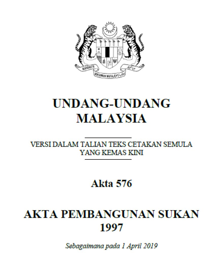 Akta Pembangunan Sukan 1997 (Akta 576)