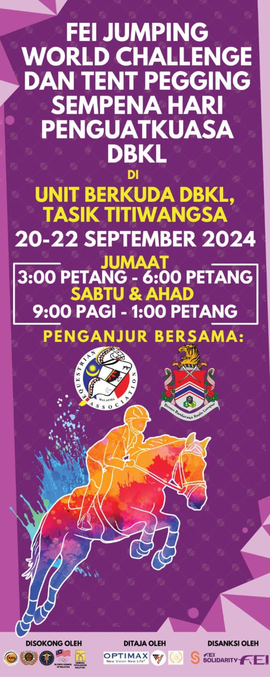 FEI JUMPING WORLD CHALLENGE DAN TENT PEGGING SEMPENA HARI PENGUATKUASA DBKL
